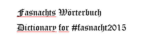 Das Fasnachts Wörterbuch